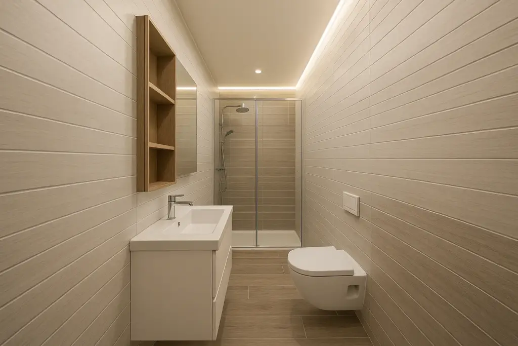 Esempio di ristrutturazione bagno stretto e lungo